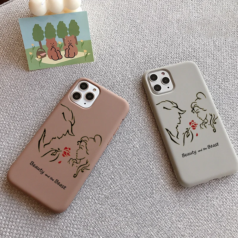 Пара чехол для телефона с рисунком из мультфильма Красавица и Чудовище iPhone 11 X XR Xs