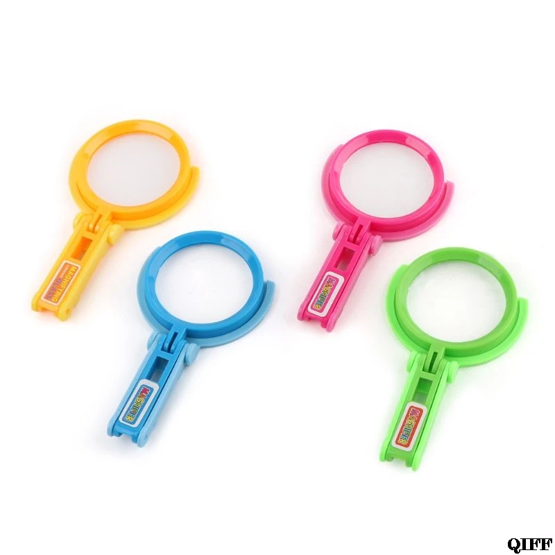 

Foldable Cartoon Magnifier Kids Stationery Scientific Exploration Toys Handheld Magnifying Glass