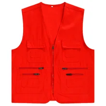 Жилет с несколькими карманами для активного отдыха, для супермаркета, для строительной команды, мульти-молния, жилет для работы, одежда для общественного блага, волонтер, Wais