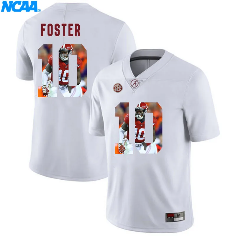 Новое поступление высокое качество Alabama Reggie Ragland#19 Reuben Foster#10 футболка колледжа ограниченная Спортивная футболка S-XXXL - Цвет: 7