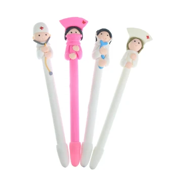 

1 PC Cute Creative Stationery Wholesale Cute Doctor Nurse Polymer Caly Ball Pen Character Ballpoint Pen