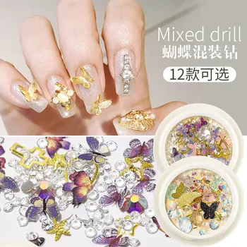 

1Box Gold Nail Rhinestones Water Drop Crystal 3D Nail Art Decorations Flat Back Studs DIY Rhinestone Decoration Free shipping