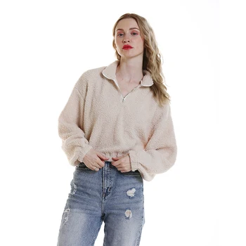 

Women Short Coat Lambswool Zipper Casual Jackets 2019 Autumn Winter Warm Fur Coat Hoodie Comfortable Short Jackets