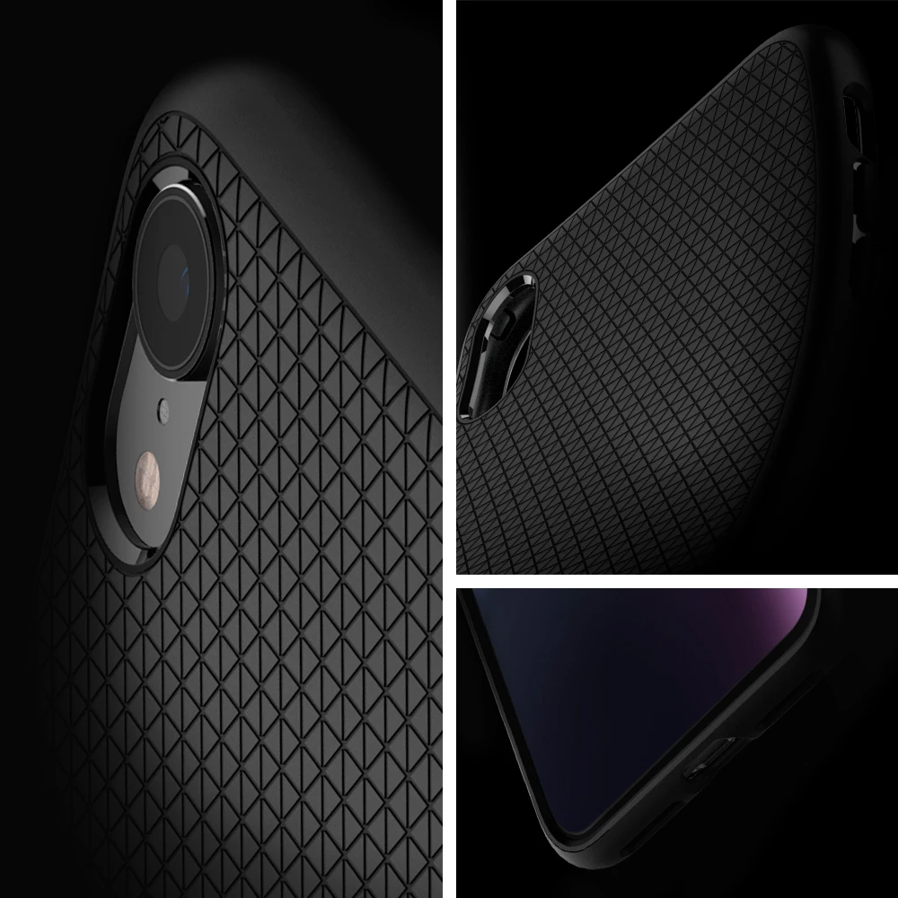 Spigen жидкий воздух матовый черный мягкий ТПУ Легкий Подходит противоскользящие чехлы для iPhone XR