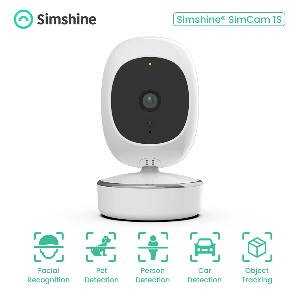 Simshine Wireless Surveillance Camera with Wifi 5Ghz Security CCTV IP Camera Smart Home Indoor 2MP Webcams AI Facial Recognition