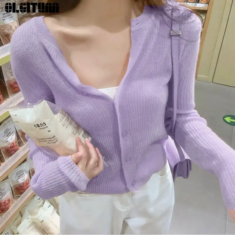 lavender cardigan top