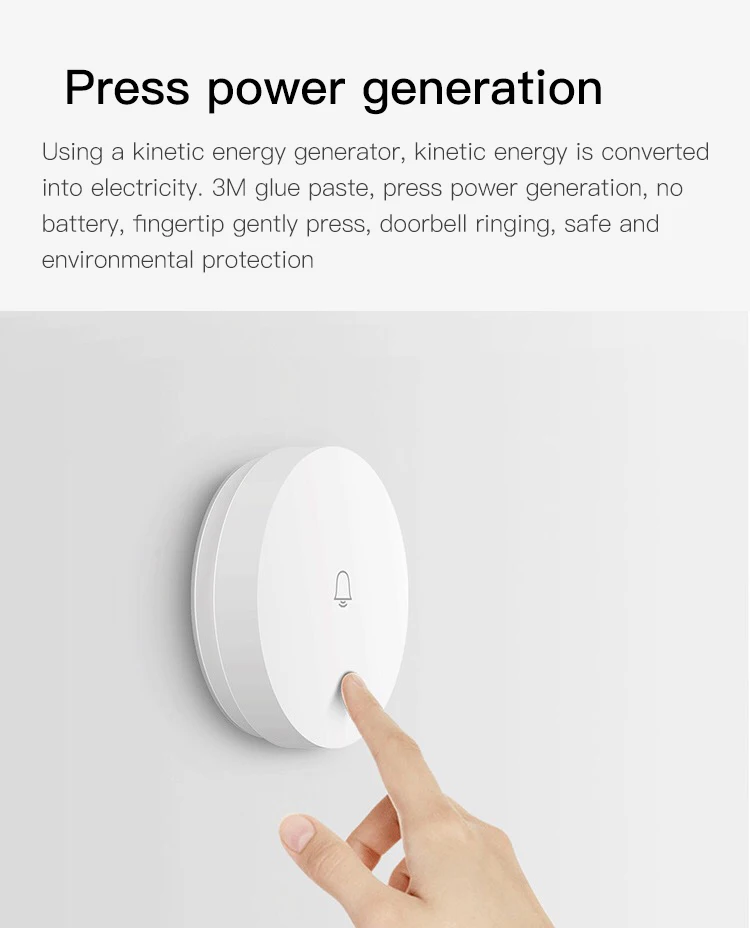 Obawa Intelligent wireless doorbell without battery wireless home remote through the wall waterproof smart door bell