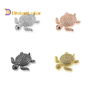 

19*19mm Crystal Turtle Exquisite Diy Jewelry Bracelet Making Copper Cubic Zirconia Bracelet Necklace Pendant Accessories Beads