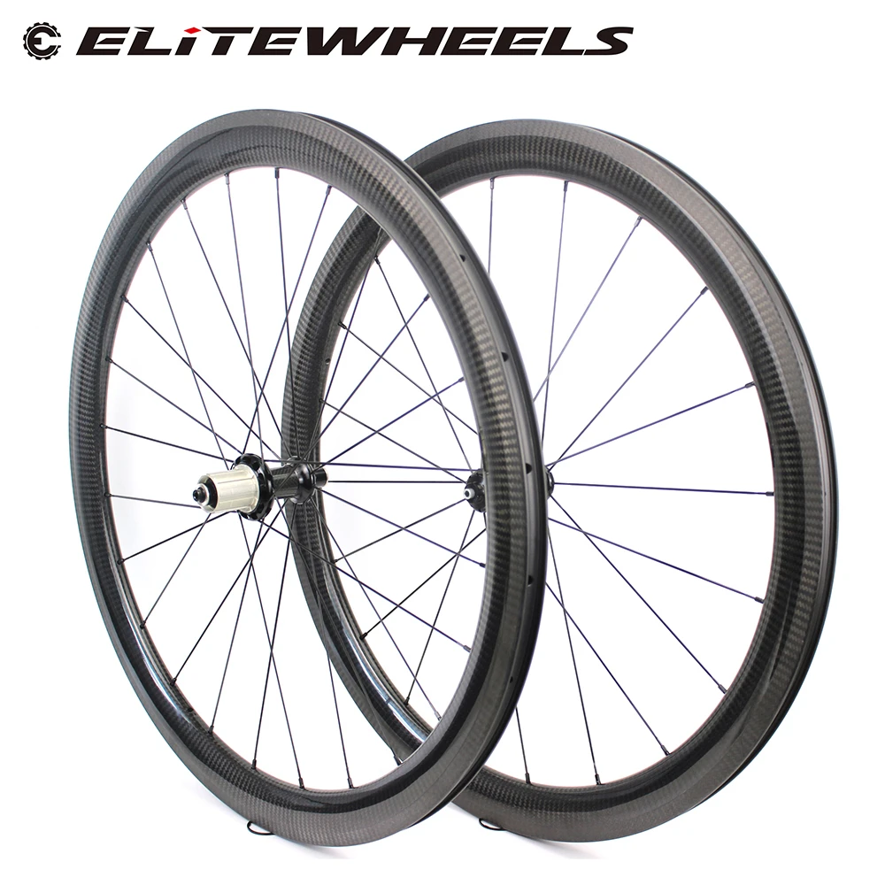 ELITEWHEELS Taiwan Powerway R36 Hub 700c Carbon Road Bike Wheel 30 35 38 45 47 50 55 60 88mm Tubeless Clincher Tubular Wheelset