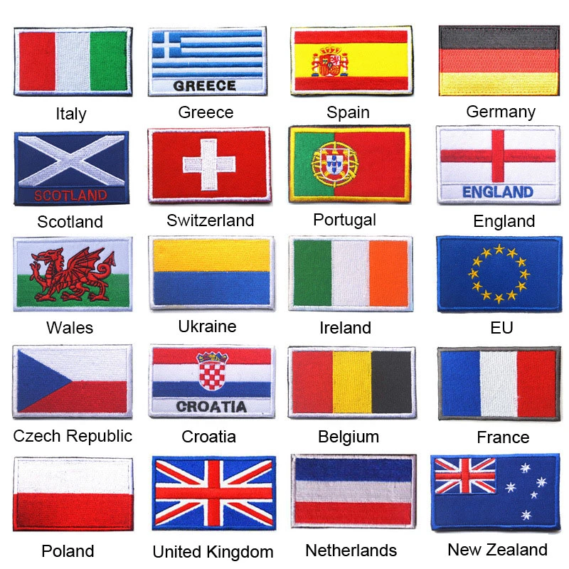 Fabric Country Flag Patches Military Russia Patch Japan Indian Ireland