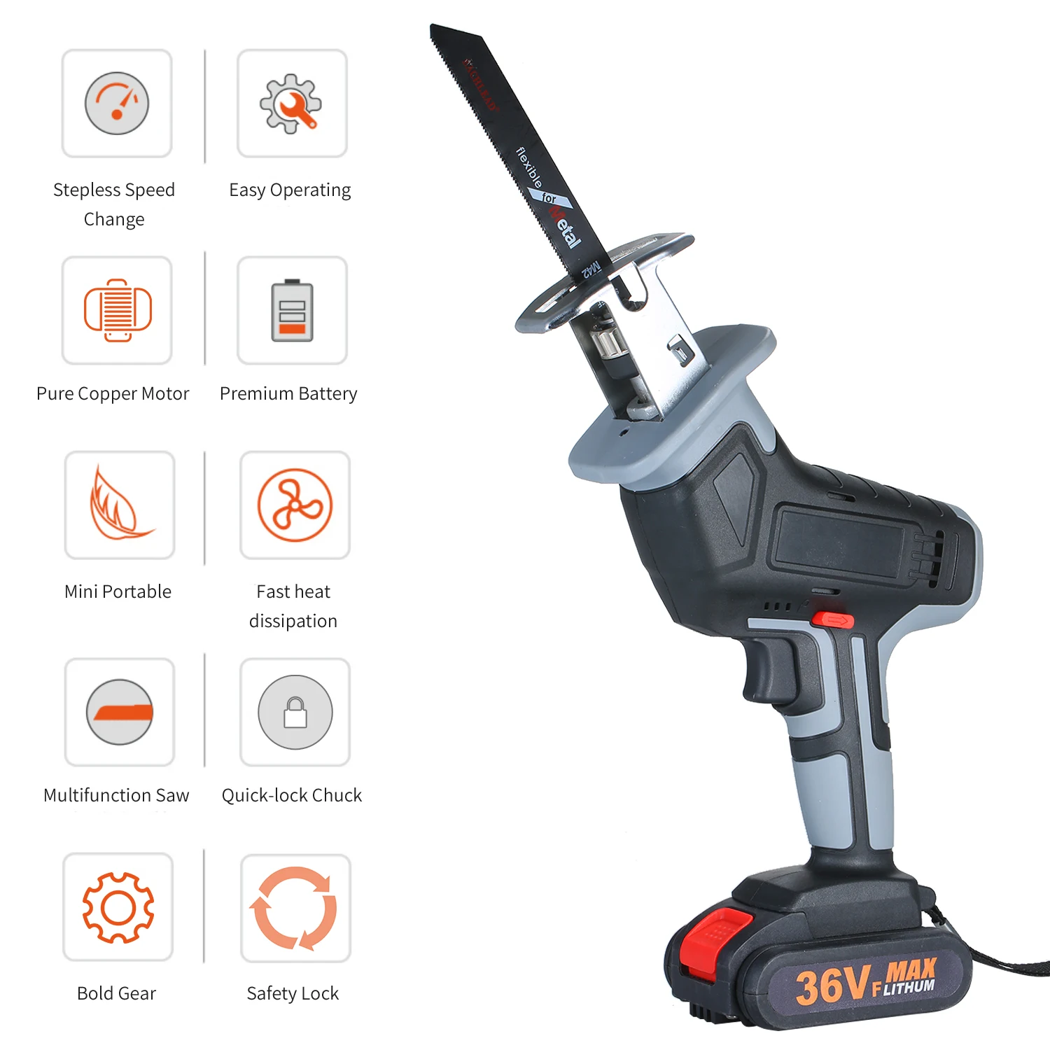 12V 1.5AH Electric Brushless Cordless Caulking Gun Stepless Speed+Li-Lon Battery