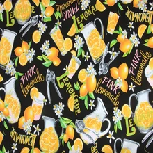 45X110 см корейский импорт свежий лимон Розовый Лимонад черный хлопок ткань для девочек одежда домашний текстиль наволочка DIY-BK800