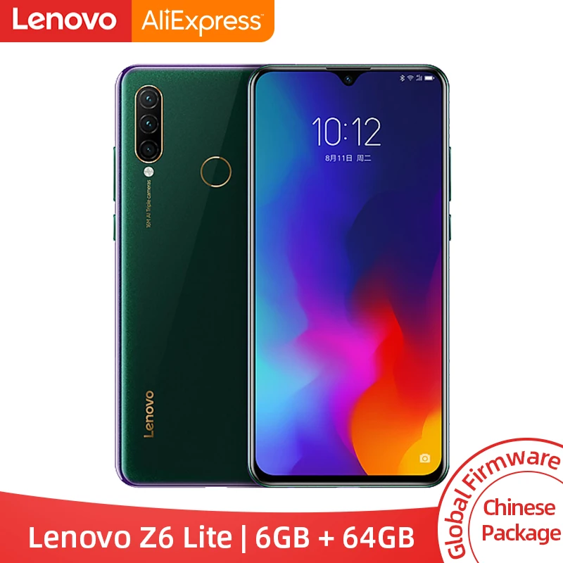  Original Lenovo Z6 Lite 6GB 64GB Smartphone Snapdragon 710 Octa Core Triple Back Cams 19.5:9 Water 