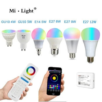 価格 Milight Led 電球、 MR16 GU10 E14 E27 Led ランプスマートワイヤレス 4 ワット 5 ワット 6 ワット 9 ワット 12 ワット CCT/ RGBW/RGBWW/RGB + CCT Led ライト WLbox