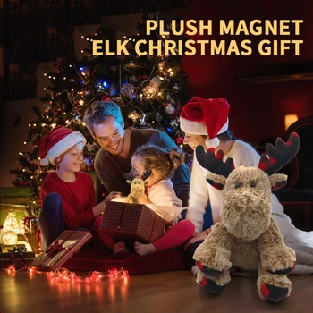 

1PC Plush Moose Detachable Doll Removable Magnet Toy Decoration Christmas Children's Gift Living Room Home Furnishing Supplies