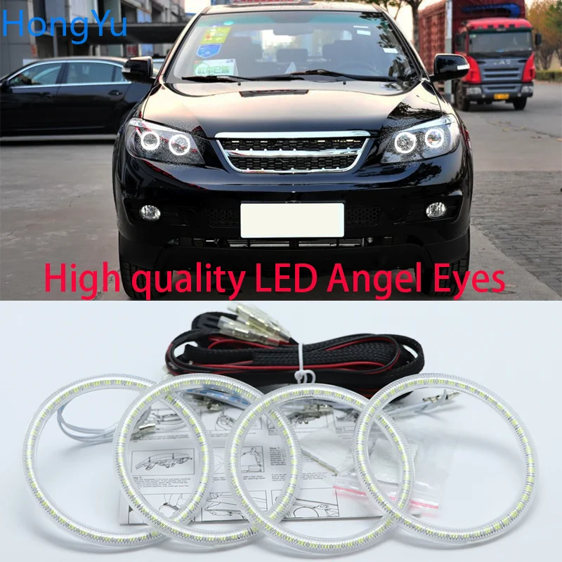 

Для BYD S6 2011 2012 2013 2014 супер яркий белого цвета 3528 SMD комплект светодиодов «глаза ангела» Противотуманные фары светильник дневные ходовые огни