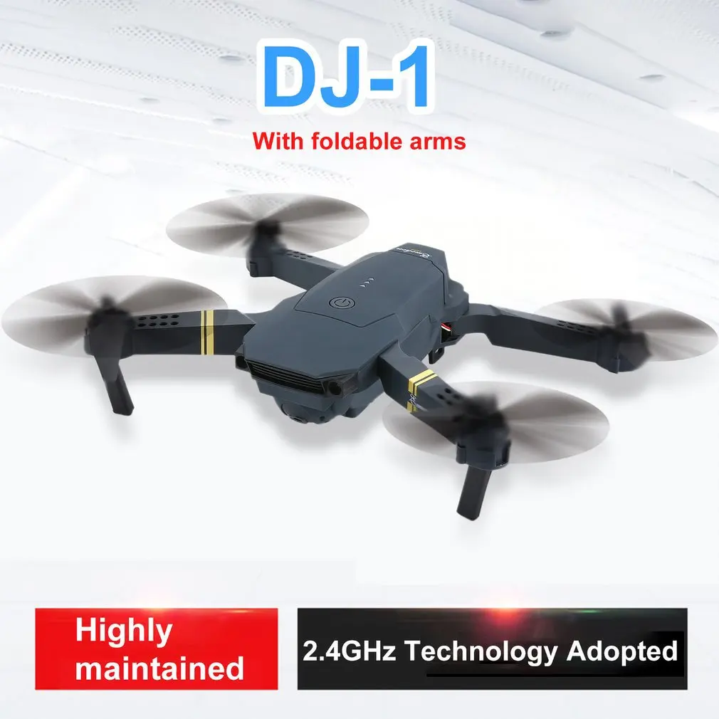 DJ-1 2,4 Ghz wifi FPV складной Радиоуправляемый Дрон с широкоугольной камерой 0.3MP HD с режимом удержания высоты Безголовый самолет с 4 батареями