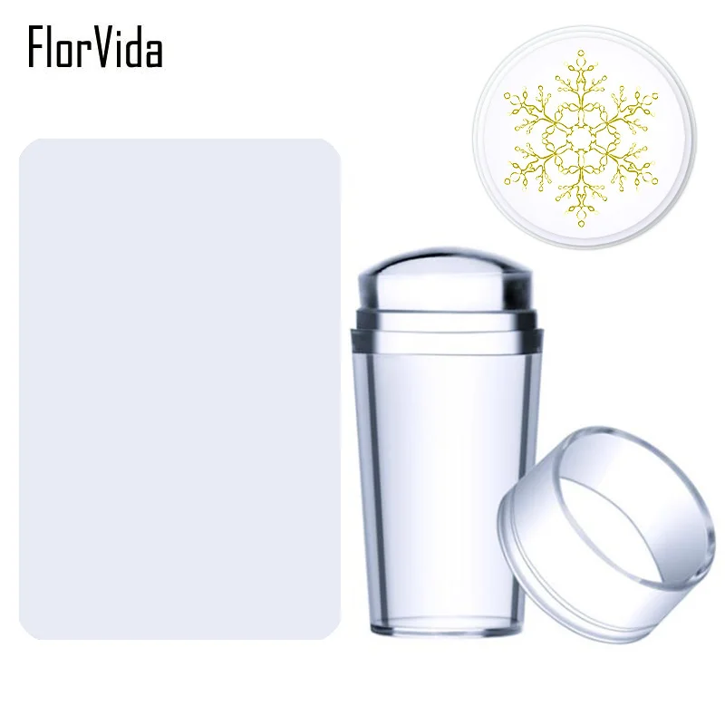 FlorVida 1 Набор Прозрачная силиконовая прокладка с двумя пластиковыми скрепками DIY инструмент для дизайна ногтей