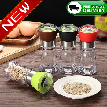 

1PCS Newest Stainless Steel Mill Salt Pepper Manual Bottle Grinder Glass Kitchen Tool Pepper Grinder Bottle Kitchen Accessories