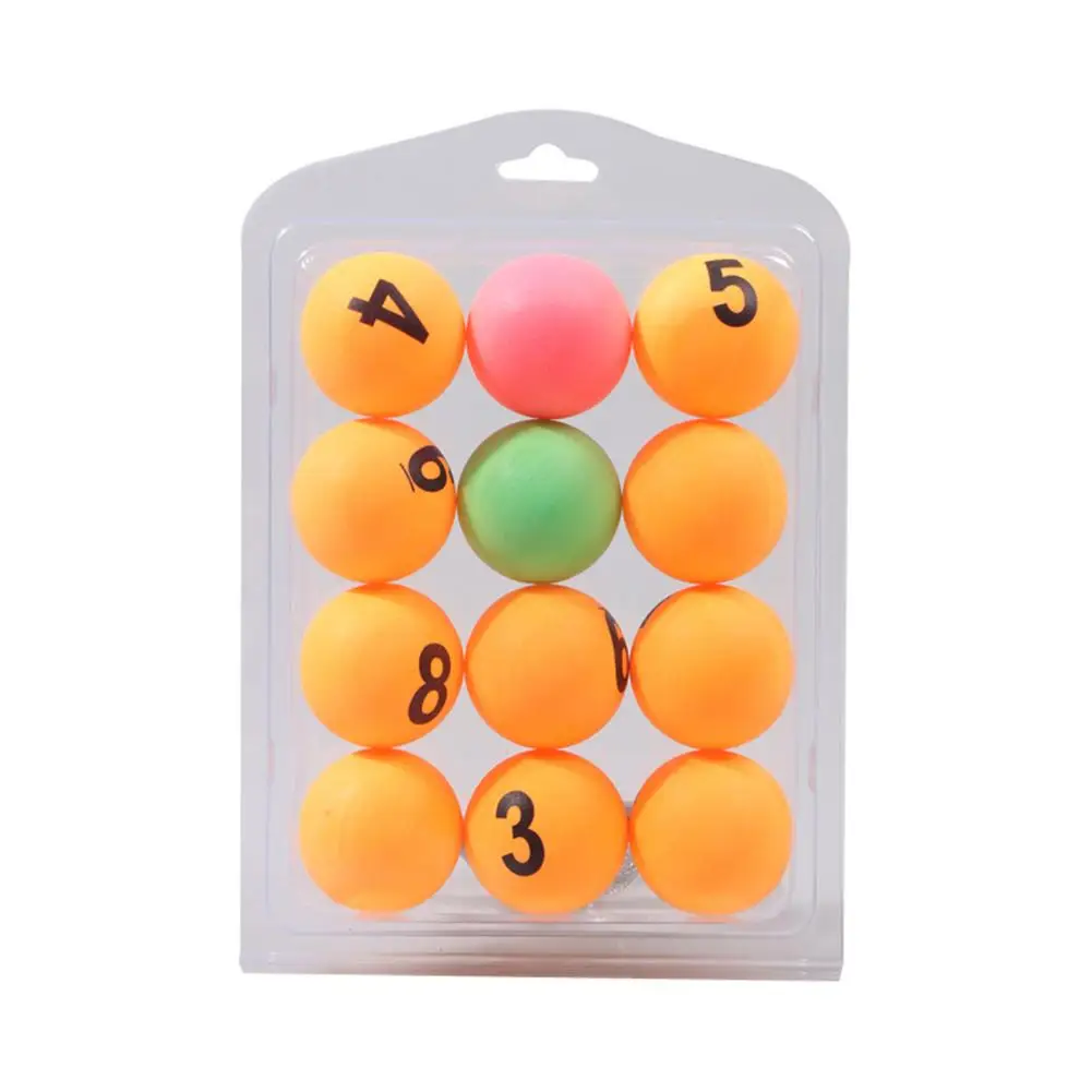 

12PCS Number Table Tennis Entertainment Colorful Ping Pong Balls Numbered Beer Pong Raffle Ball For Table Tennis Training Games