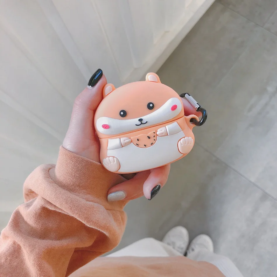 1148U Чехол для наушников для Airpods Pro, силиконовый чехол, красивое с медведем и собакой, 3D мультяшный Кот, чехол для наушников для Apple Air pods Pro 3, чехол s, брелок - Цвет: 1148U