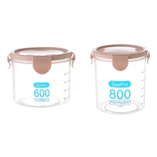 2 шт. кухонный пищевой контейнер уплотнитель горшок чай кофе конфеты бак для хранения пластиковые злаковые закуски коробка для печенья банки для специй Pi