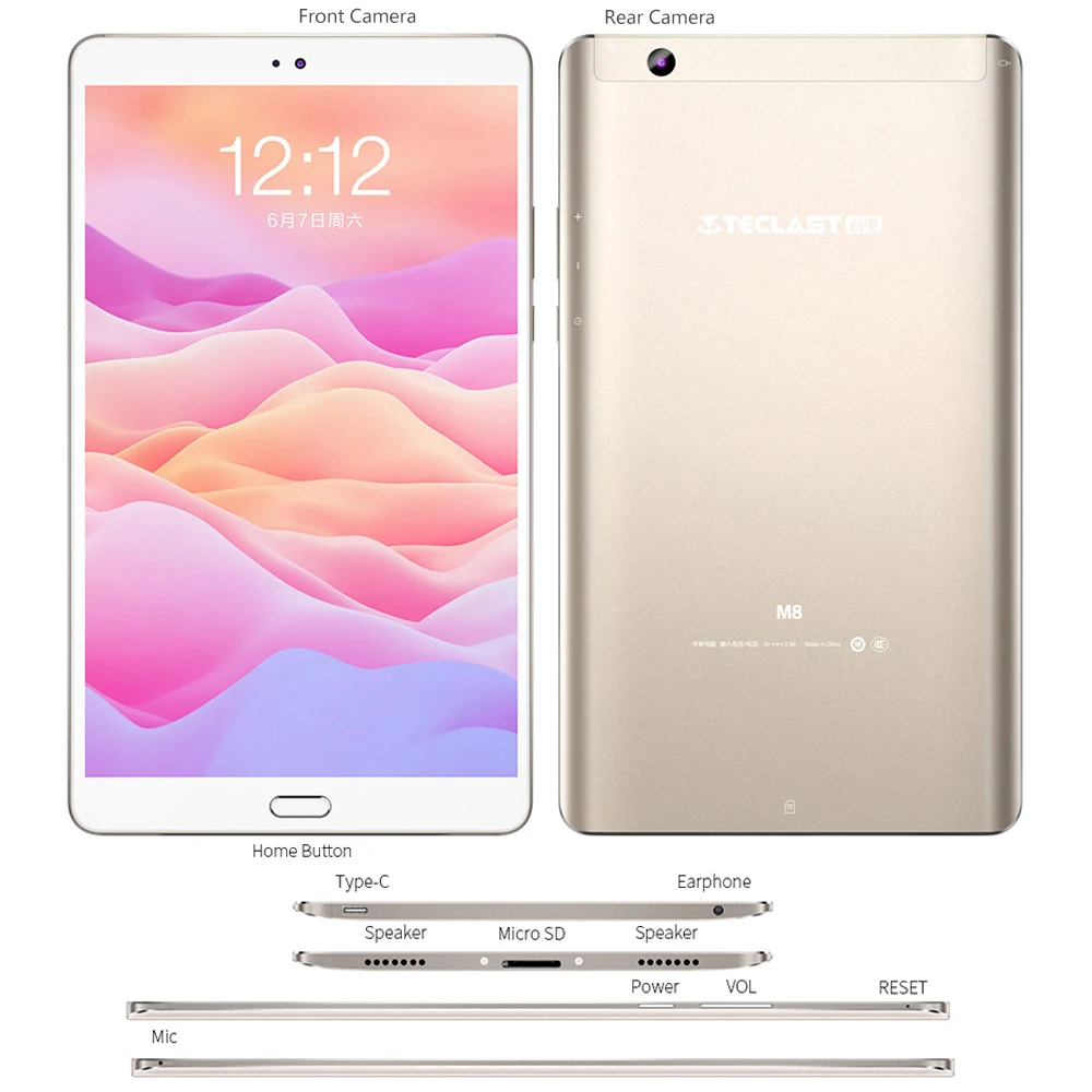 Teclast M8 планшет 8 4 дюйма android 7 1 3 ГБ ОЗУ 32 Гб ПЗУ планшеты 2560 × 1600 четырехъядерный две