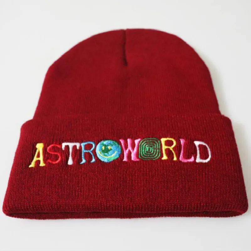 ASTRO WORLD мужская вязаная шапка с вышивкой астромир Skullies Beanie уличная Теплая Лыжная Шапка женская модная зимняя шапка