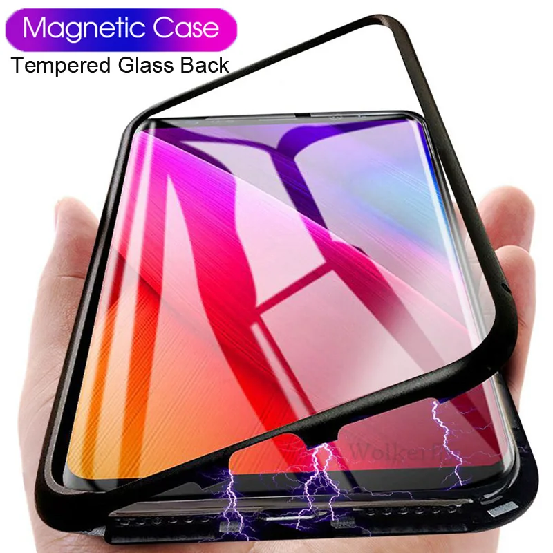 

Magnetic Adsorption Metal Case For Xiaomi Redmi Note 7 5 6 Pro 7A K20 Mi 9 8 lite SE 9T Pro POCO F1 Tempered Glass Magnet Cover
