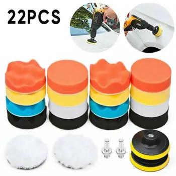 

22pcs/set Multifunction Sponge Car Polisher Waxing Pads Buffing Kit for Car Polisher Buffer Drill Wheel polisher Removes Scratch