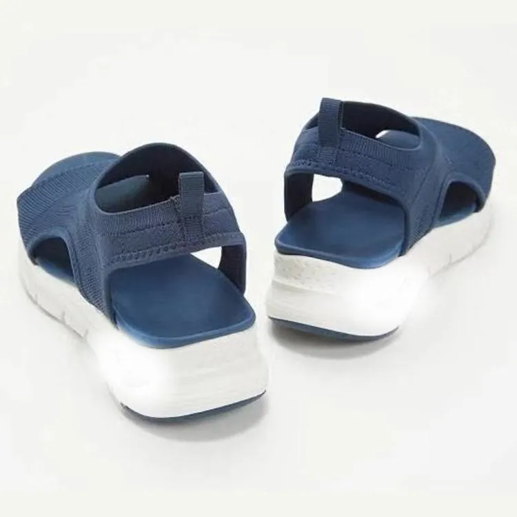 Summer Women Sandals Solid Color Open Toe Casual Ladies Wedge Shoes Hollow Out Slip-On Mesh Platform Female Sandalias 2021 Mujer
