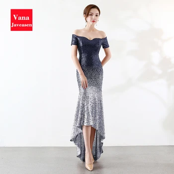 

Sexy Slash Neck Sheath Dress Women Fashion Sequins Decorative Off The Shoulder Party Dress Dovetail Dresses Woman Vestido New