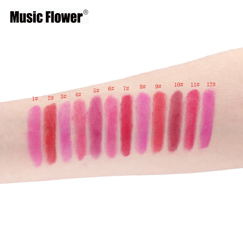 Music Flower 2 In1 Lipstick + Lipliner 12 Color Makeup Set Velvet Matte Lip Stick Paint Nude Pigment Waterproof Brand Cosmetics