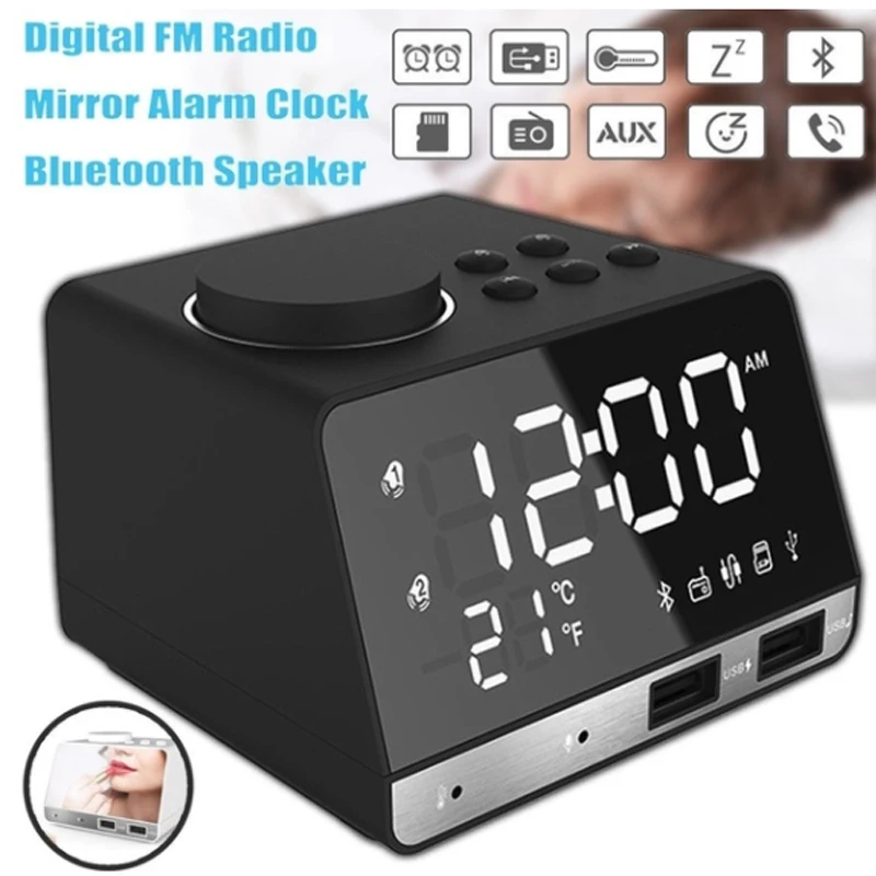 

Hot Radio Alarm Clock Inlife Bluetooth Speaker With USB LED Digital Table Clock speaker Phone Control speaker Digital Clock