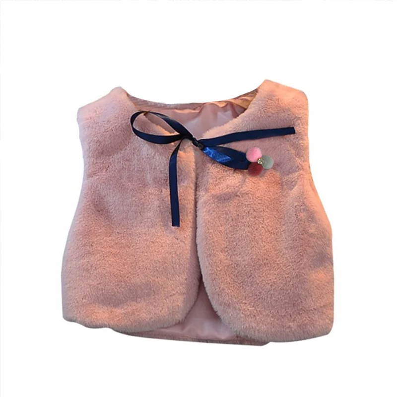 Autumn Girls Fur Vest Jackets Baby Kids Winter Rabbit Hair Vests