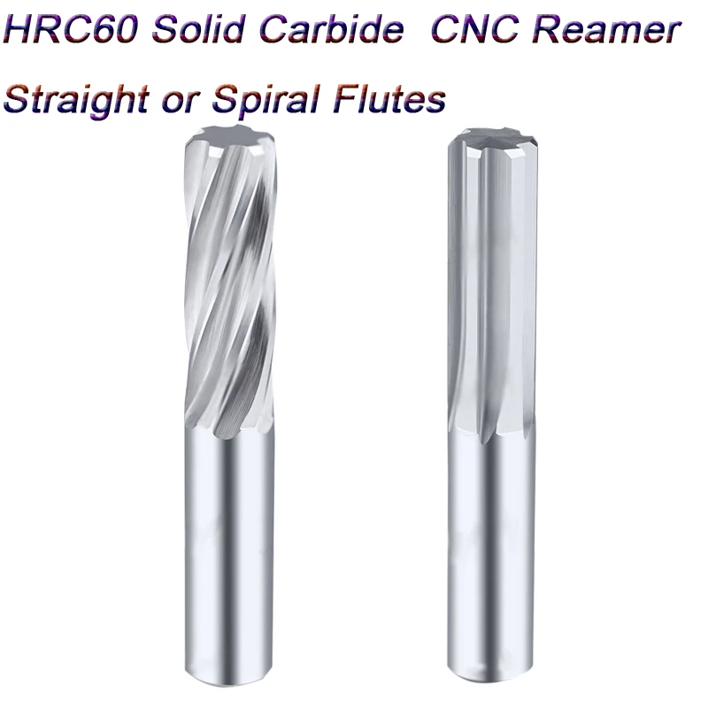 Cnc Reamer Solid Carbide Machine Reamer Straight Spiral Flutes Wolfram