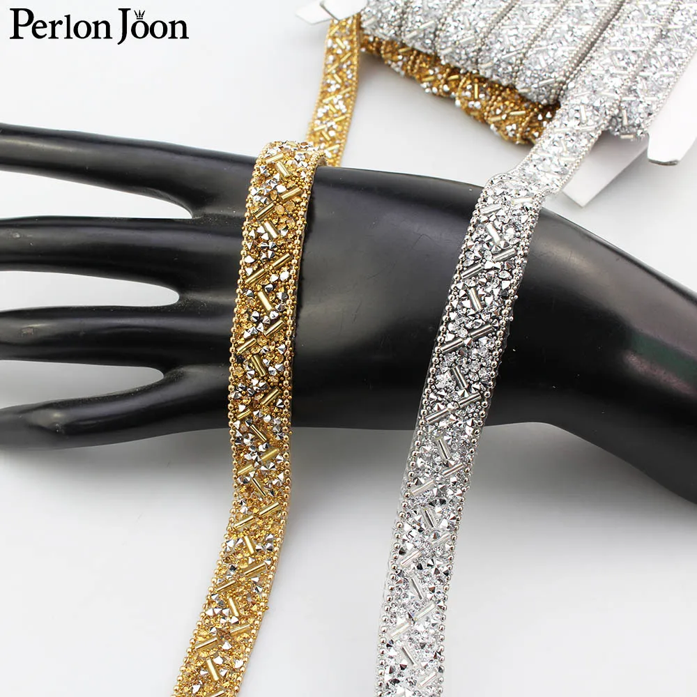 Rhinestone Accessories 1 yard 1.3cm Wide gold silver iron Tape