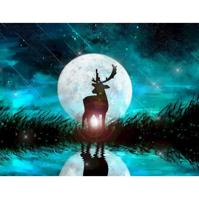 

GATYZTORY Painting By Numbers Kits Deer Animal Oil Paints By Number For Kids Adults Birthday Diy Gift Modern Wall Art Decors