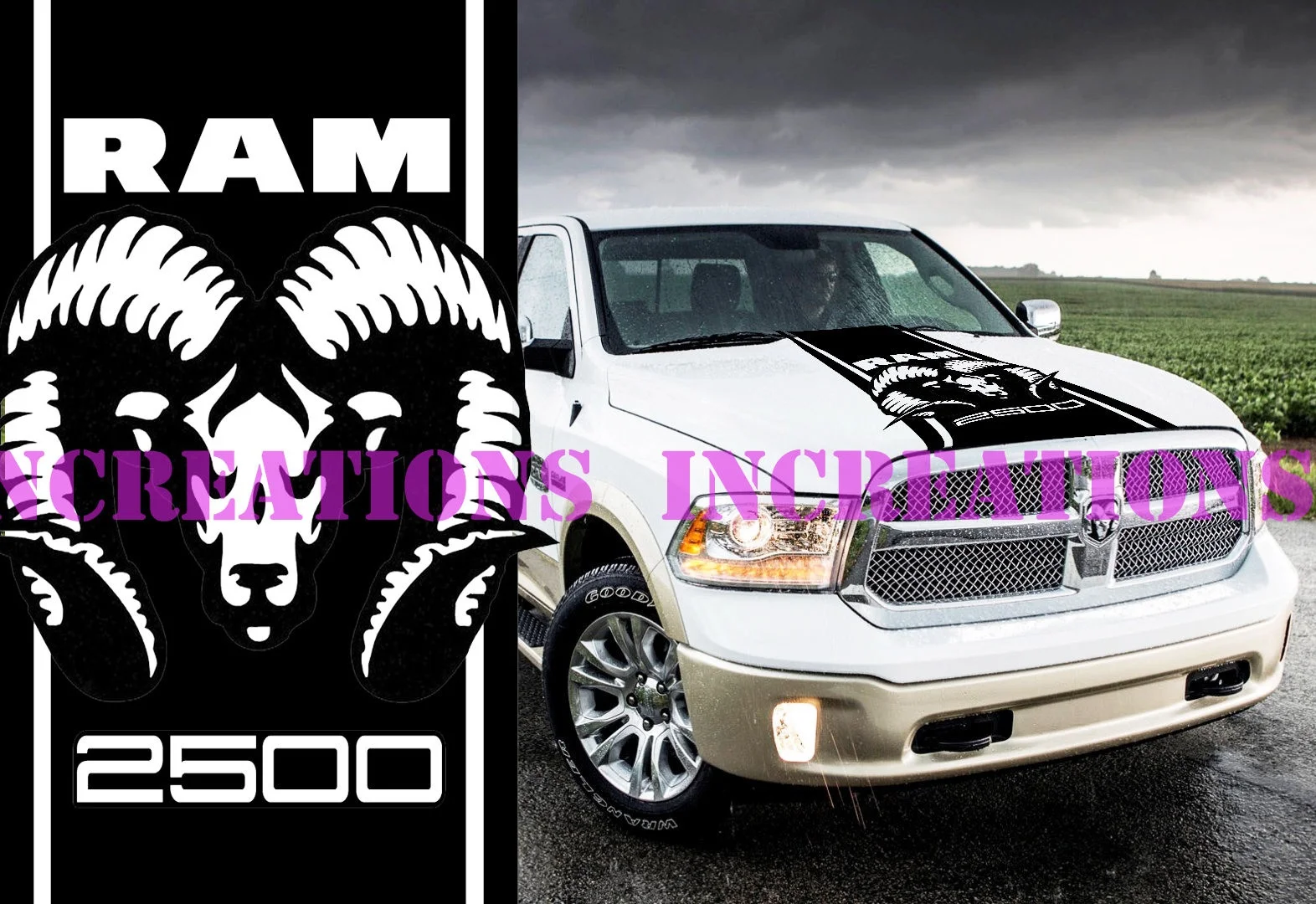 Для универсальных Hemi Dodge Ram 2500 Hood Stripe автомобильные наклейки Mopar наклейки Vynil Автомобильная графика