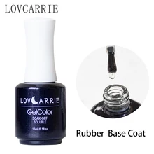 LOVCARRIE 15 ミリリットルゴムベースコートべたつきトップコートマットトップコート光沢のある強力なプライマー財団 UV ジェルポリッシュ用(China)