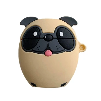

3D Creative Distinctive Vivid Tongue Pug Design for Case Soft Silicone Wireless Charging Earphone Shockproof Protector w