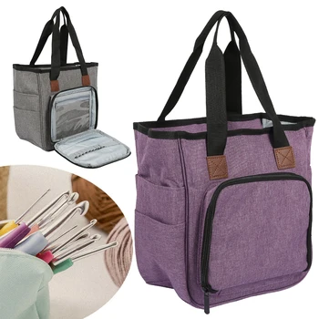 

Knitting Bag Portable Yarn Storage Bag Tote For Wool Crochet Hooks Knitting Needles Sewing Supplies Set DIY Household Organizer