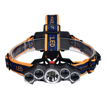 

HiMISS 5 LED Headlight USB Headlamp Waterproof Flashlight with USB Charge for Camping headlamp head press switch