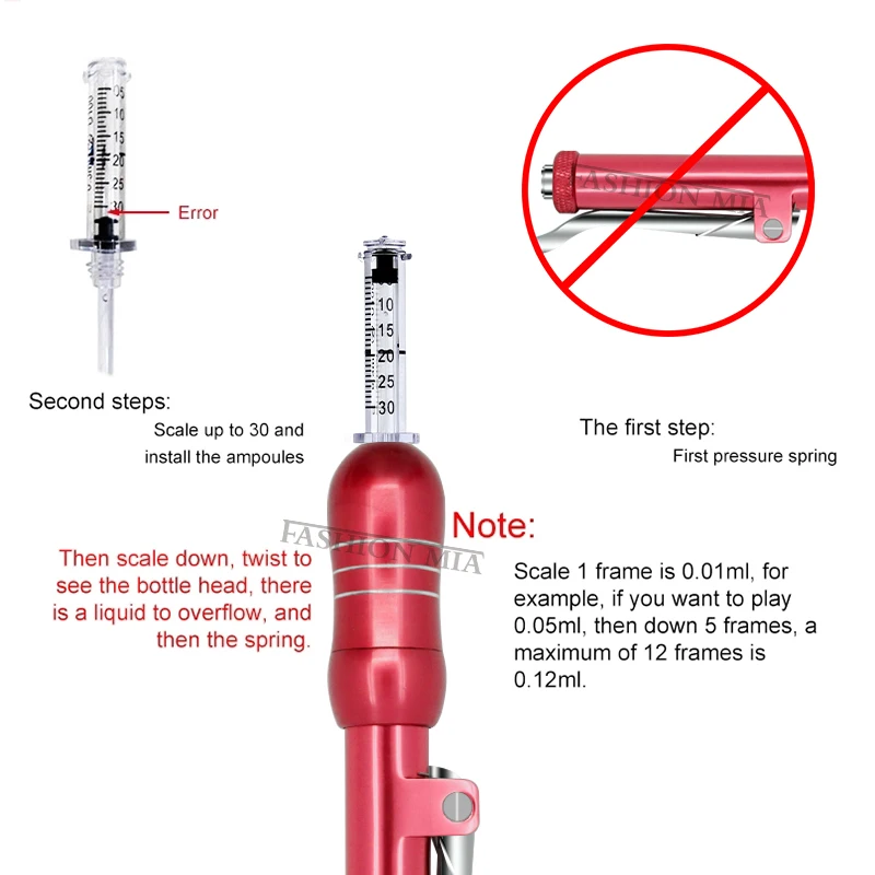 Meso Injection Gun Hyaluron Pen 0.3ml Hyaluronique Acid Pen Lip Filler ampule Injector pen Noninvasive Nebuli Nebulize No Needle