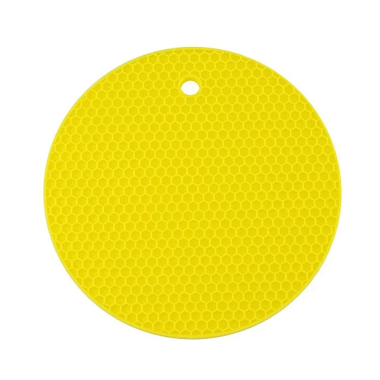 14 см Горячая практичный силиконовый держатель коврик кухонный жаростойкий нескользящий лоток для горшка выпрямитель кухонные инструменты - Цвет: 1pcs Light Yellow