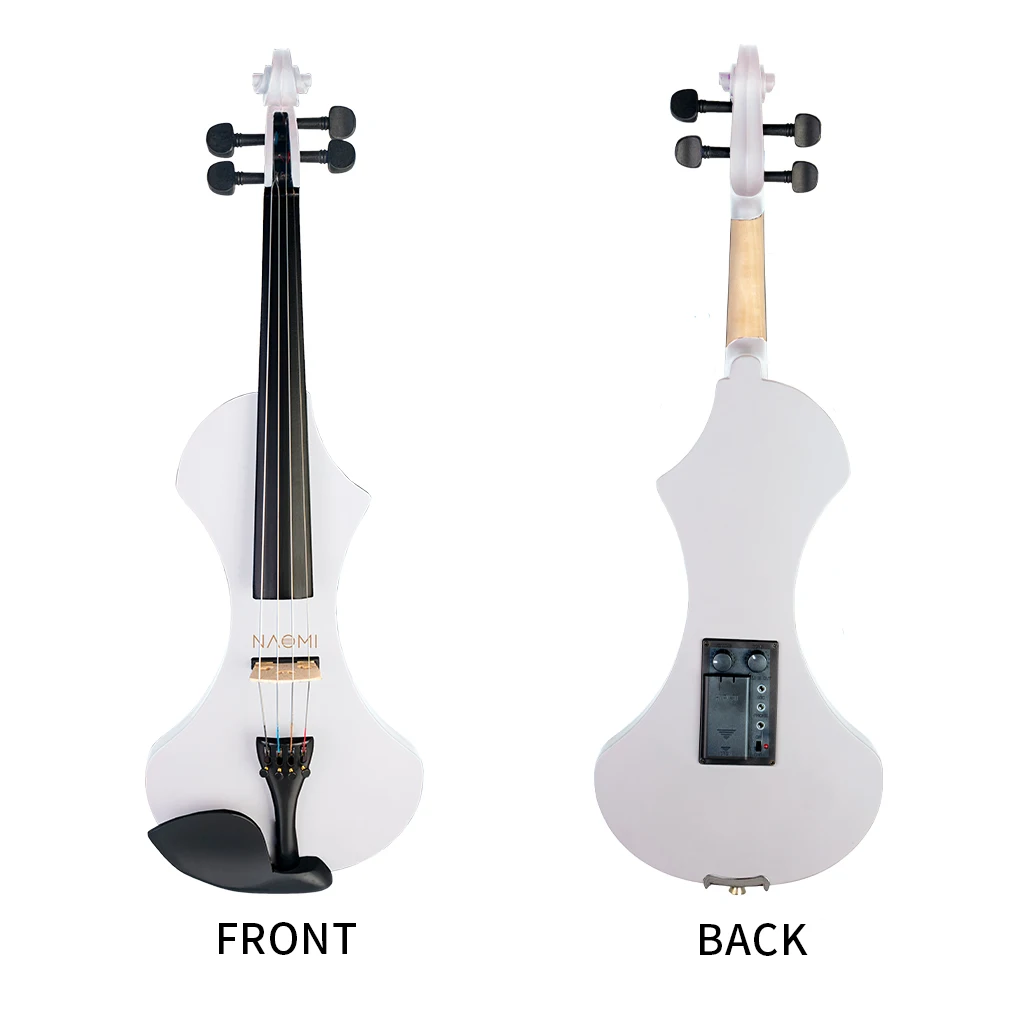 LOMMI Electric Violin 4/4 Full Size Violin 4/4 Fiddle Strings Player Beginner Silent Preamp Rosin+Bridge+Bow+Case SET