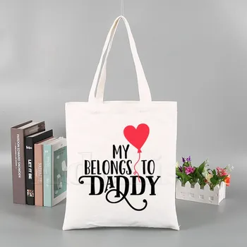 

Dady's Princess Fashion Canvas Bag Women Girls Simple Large Capacity Storage Handbag Shoulder Bag Tote Reusable Student Bookbag