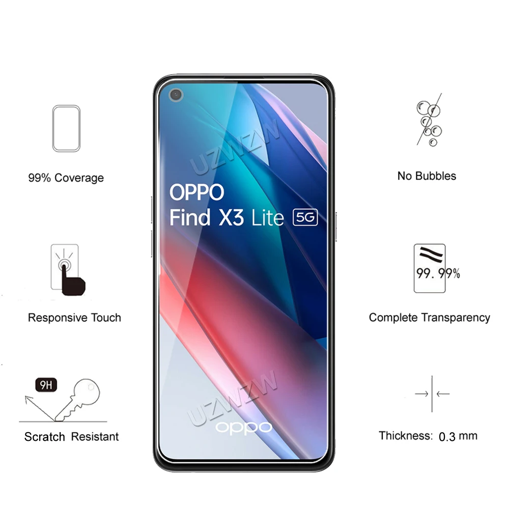 4 in 1 For Oppo Find X3 Lite A15 A5 2020 A52 A53 A53s A72 5G A91 A9 A92 Reno5 4Z 4 Lite 2 2Z Tempered Glass Screen Protector