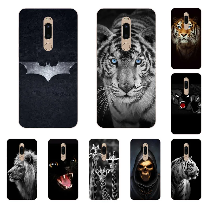 meizu note 8 Case Silicon Fierce animals Painting Soft TPU Back Cover for 9 protect Phone bags |