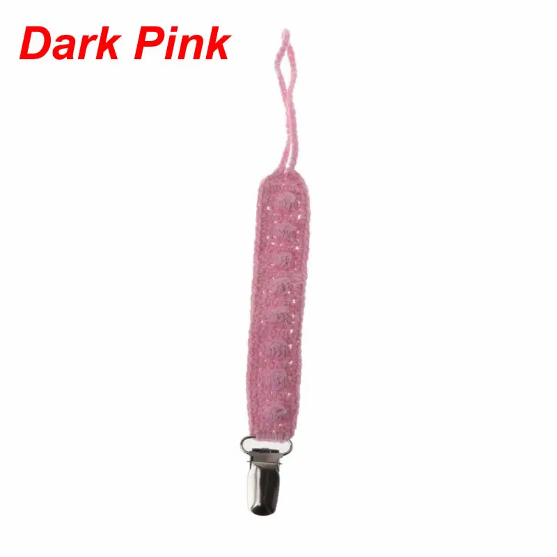 Dark Pink Винтаж простой крючком детский успокоитель ручной работы детская пустышка на цепочке с прищепкой, зажимы для соски с цепочкой, Клип держатель для соски для сосков ручной работы - Цвет: Dark Pink